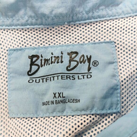 Bimini Bay Outfitters Casual Button Down Shirt Angler Vented  Men's XXL Blue - Picture 2 of 11